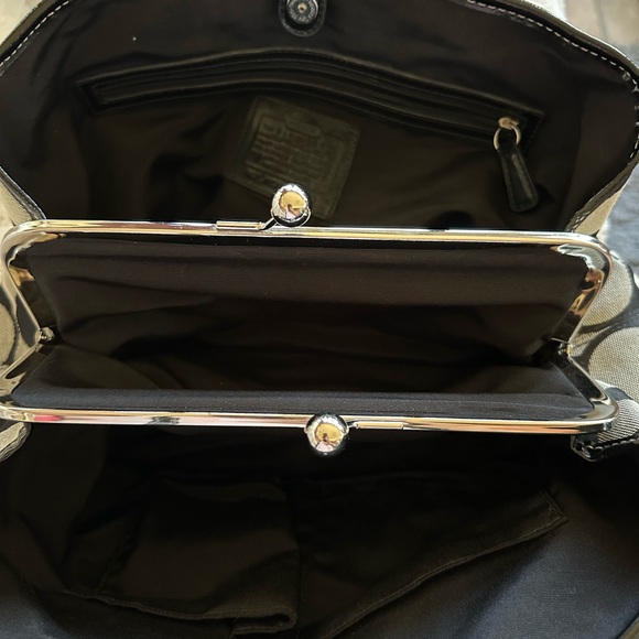 Coach Black and Gray Signature Tote - Picture 7 of 8